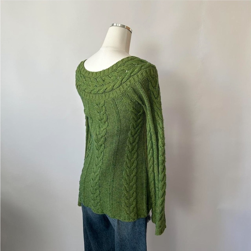 Vintage Old Navy Cottagecore Granny Chic Wool Blend Cable Knit Sweater size XS. - Picture 4 of 8